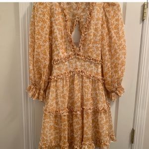 Yellow/Orange and white floral dress